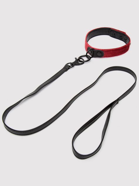 Bondage Boutique Ruby Velvet Collar, Wrist and Ankle Cuff Kit (3 Piece)